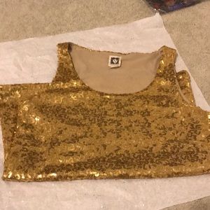 Gold Anne Klein sequin tank size small